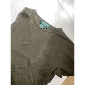 LRL Lauren Ralph Lauren Shirt Womens Medium Army Casual Pullover Top 100% Cotton